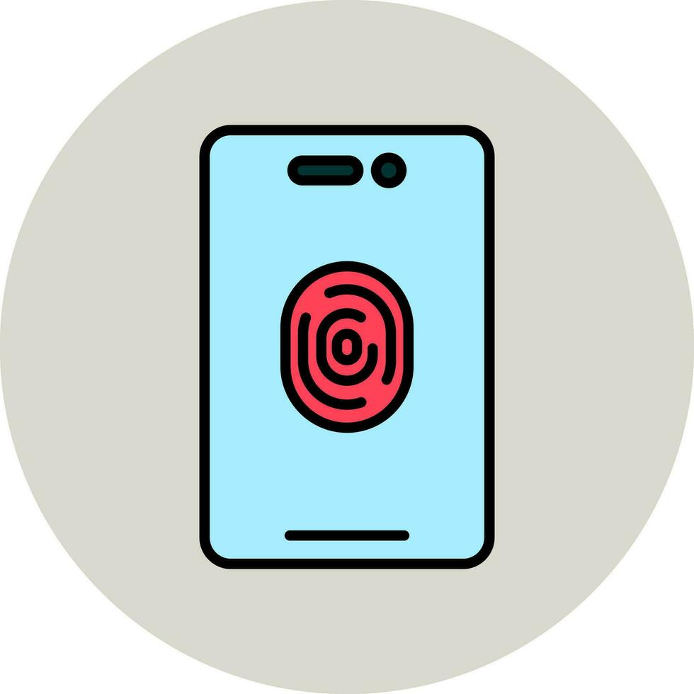 Mobile Fingerprint Vector Icon