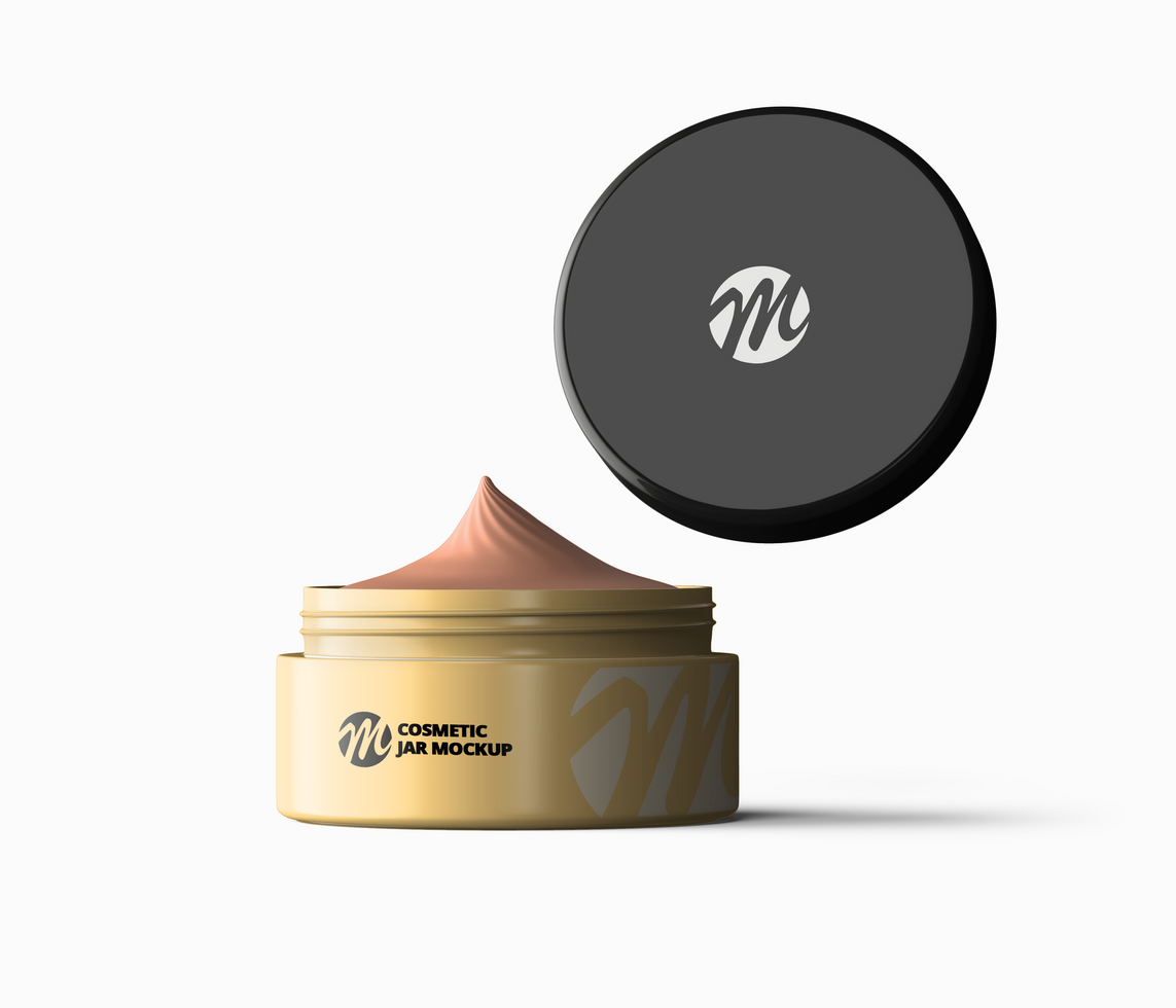 Blank Jar with cream psd