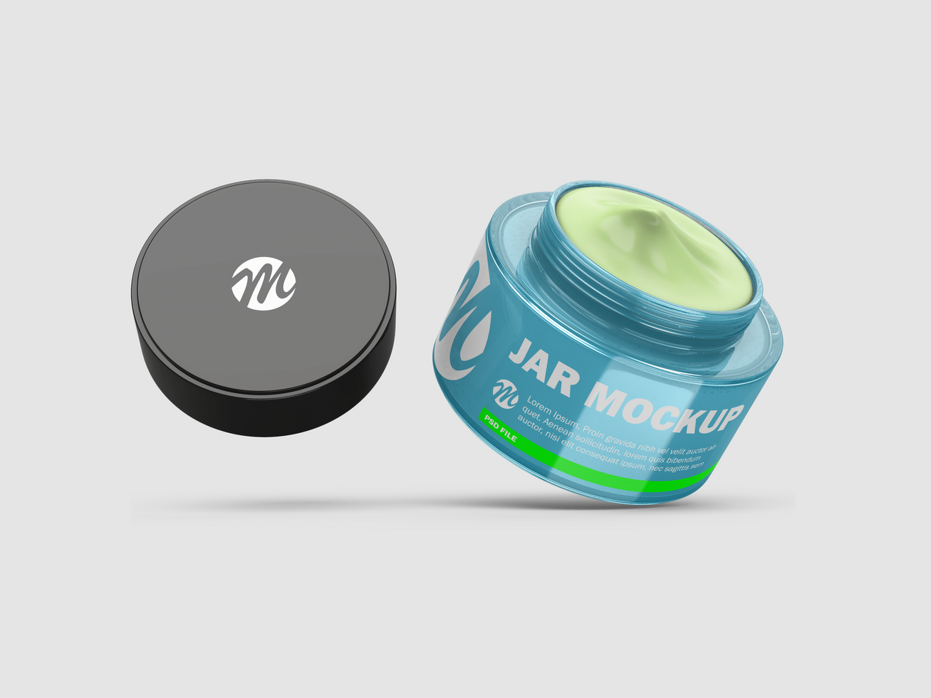 Blank Jar with cream psd