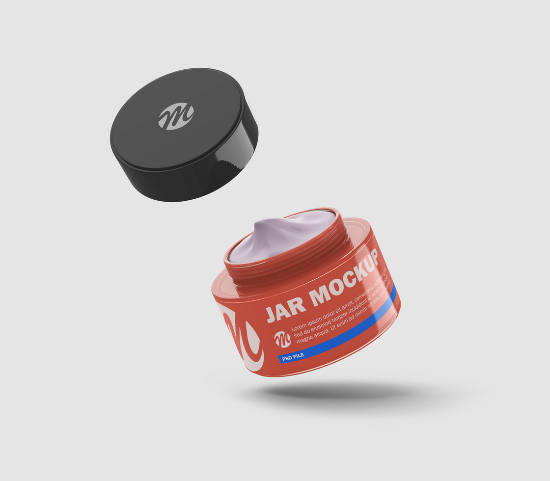Blank Jar with cream psd