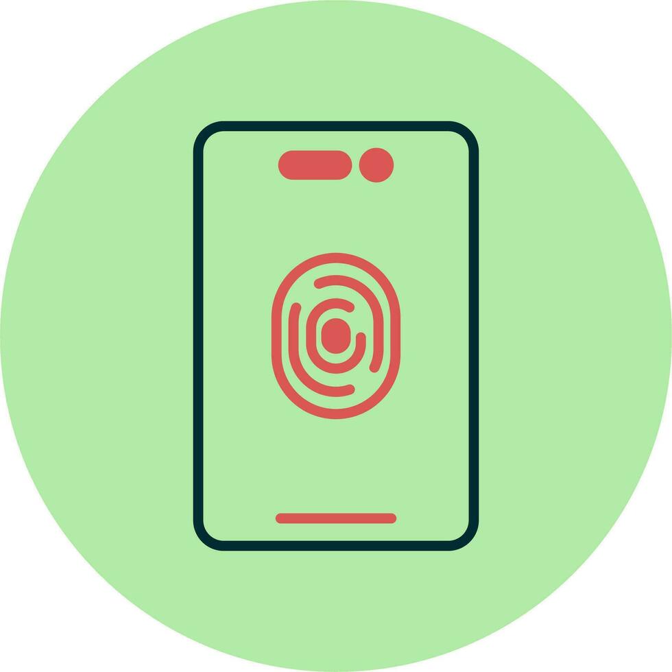 Mobile Fingerprint Vector Icon