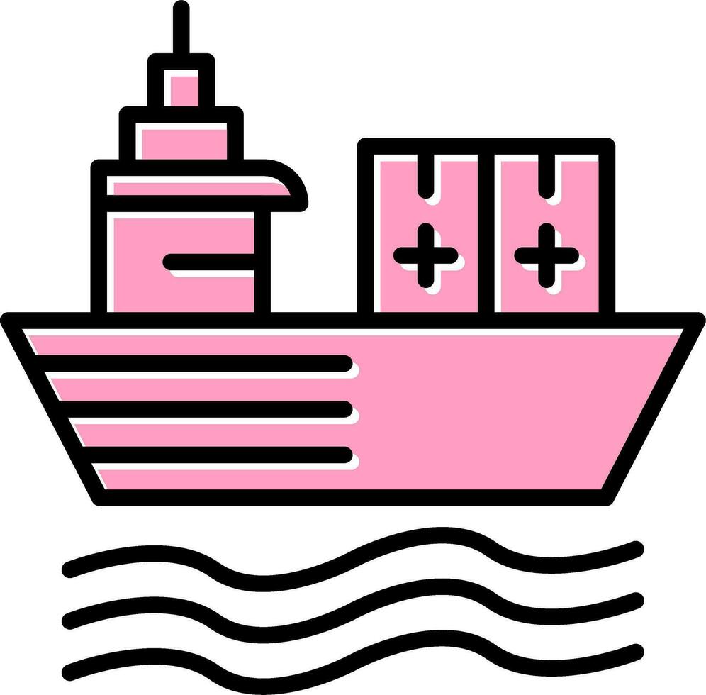 icono de vector de barco