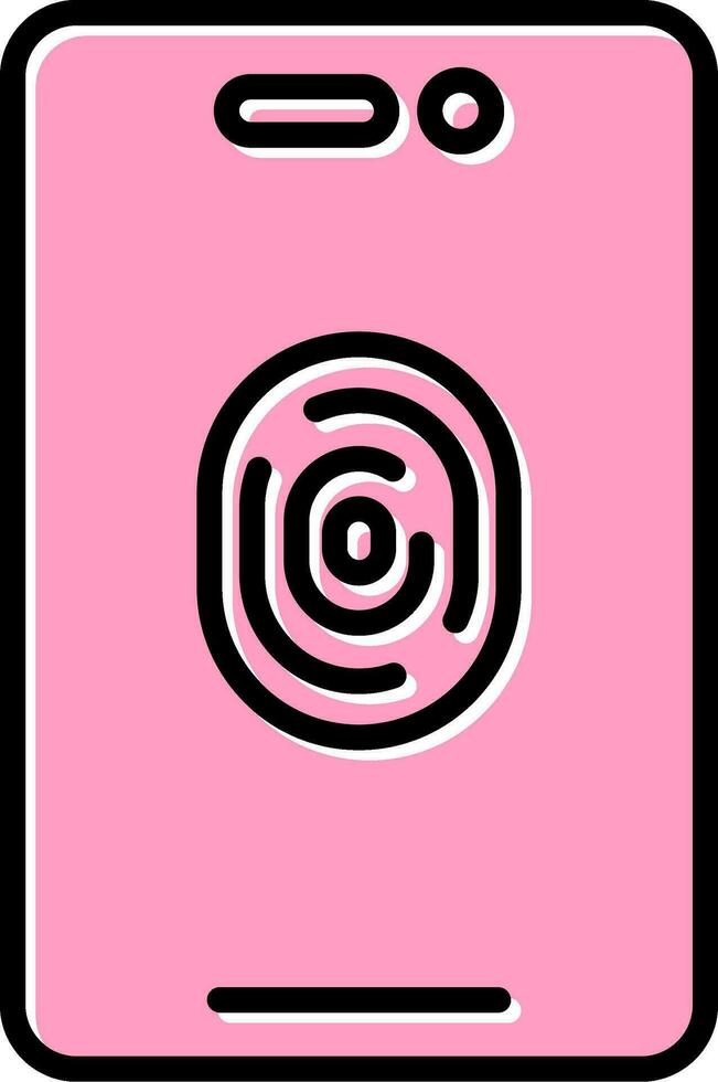 Mobile Fingerprint Vector Icon
