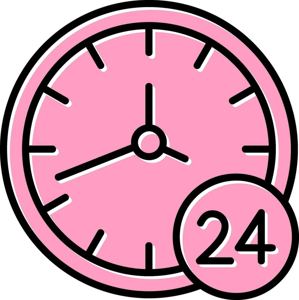 Icono de vector de 24 horas