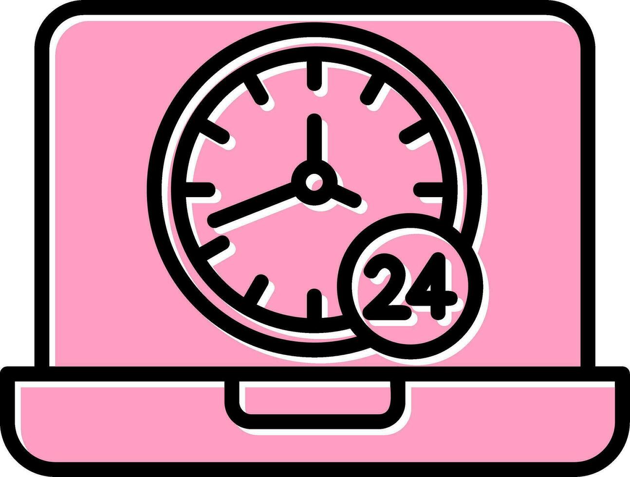 Icono de vector de 24 horas