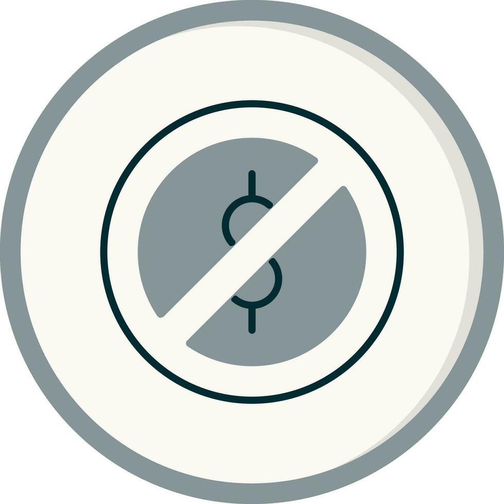 efectivo prohibido vector icono