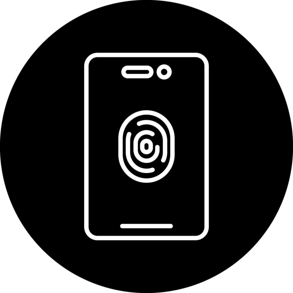 Mobile Fingerprint Vector Icon