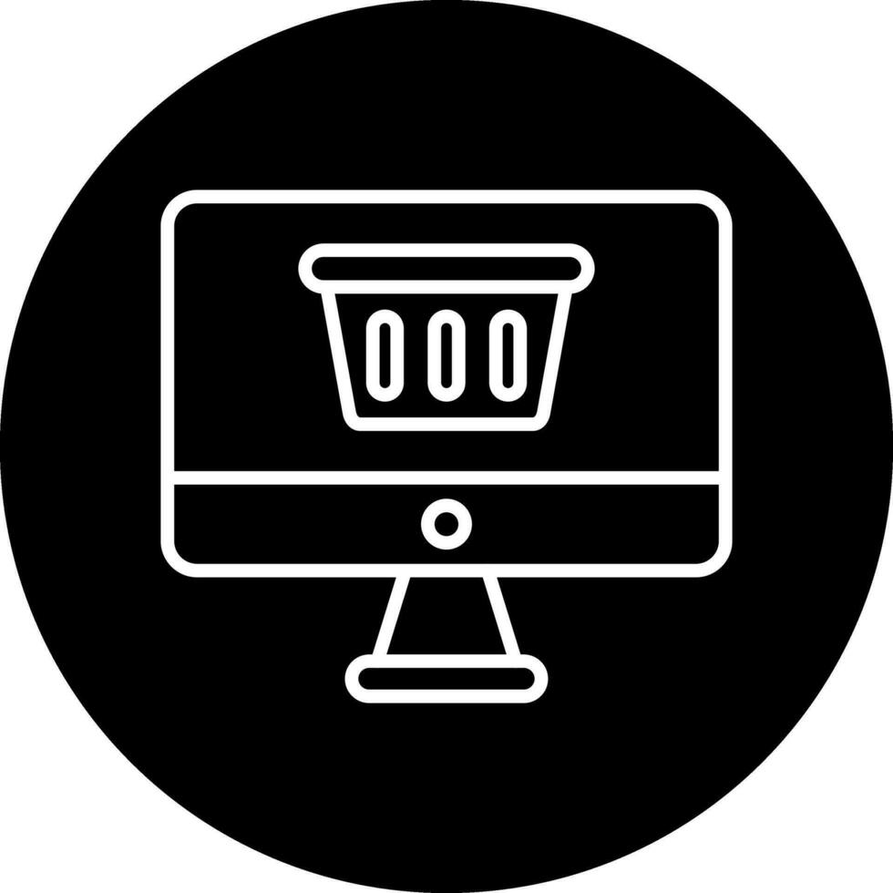 icono de vector de compras en línea