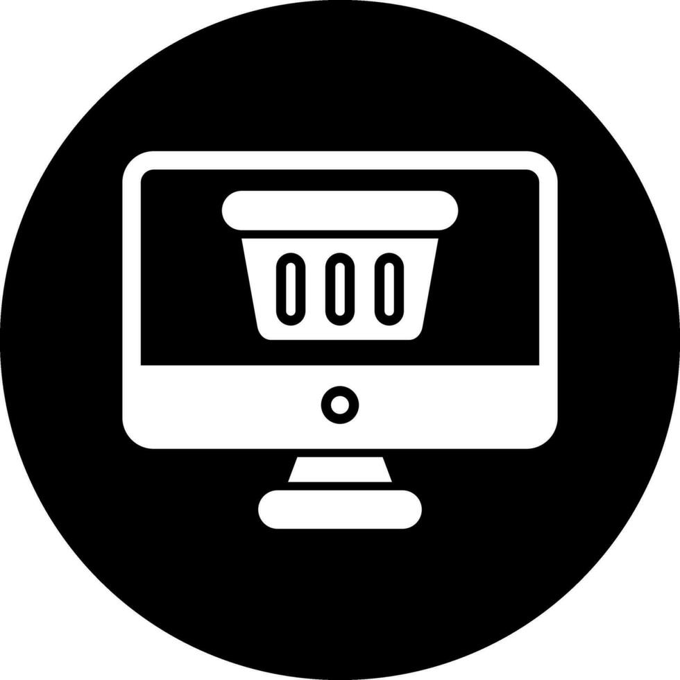 icono de vector de compras en línea