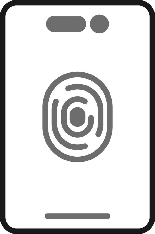 Mobile Fingerprint Vector Icon