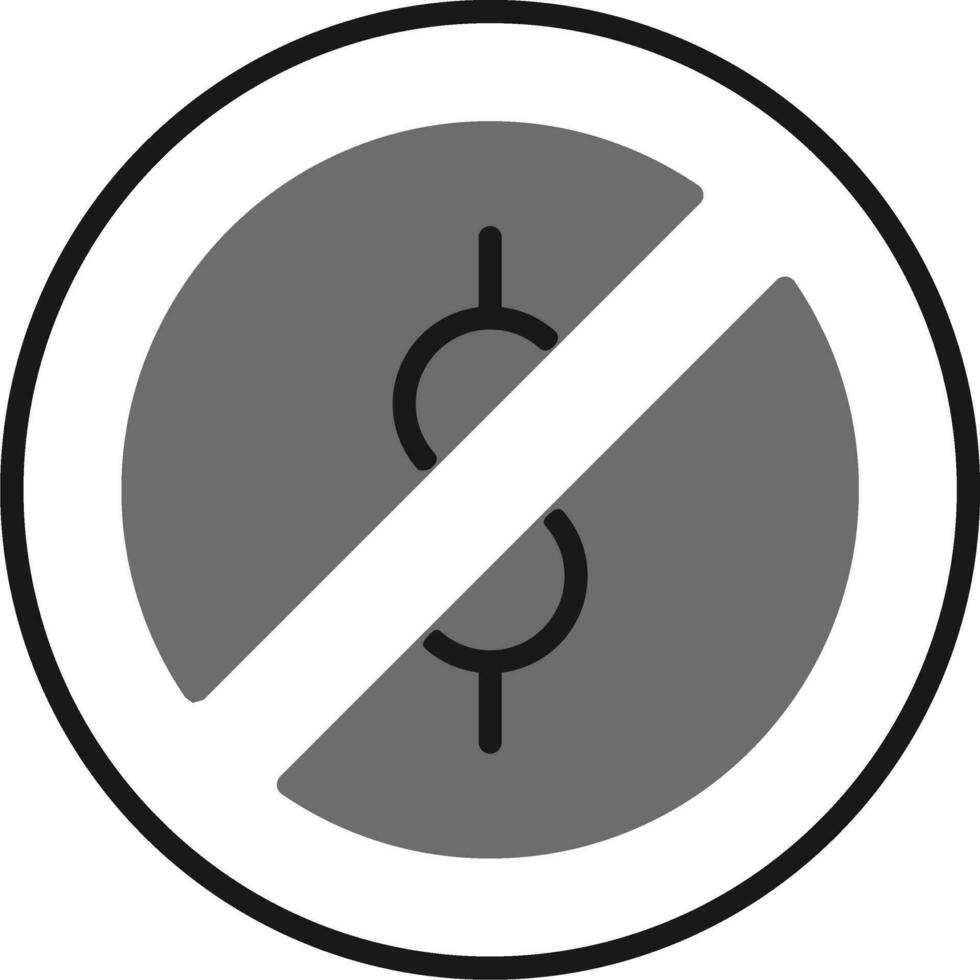 efectivo prohibido vector icono