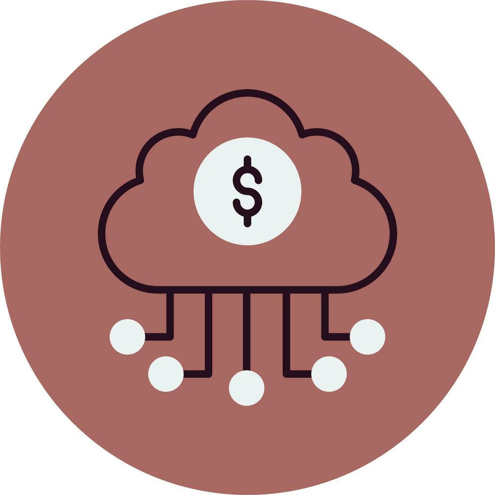 Banking Cloud Data Vector Icon