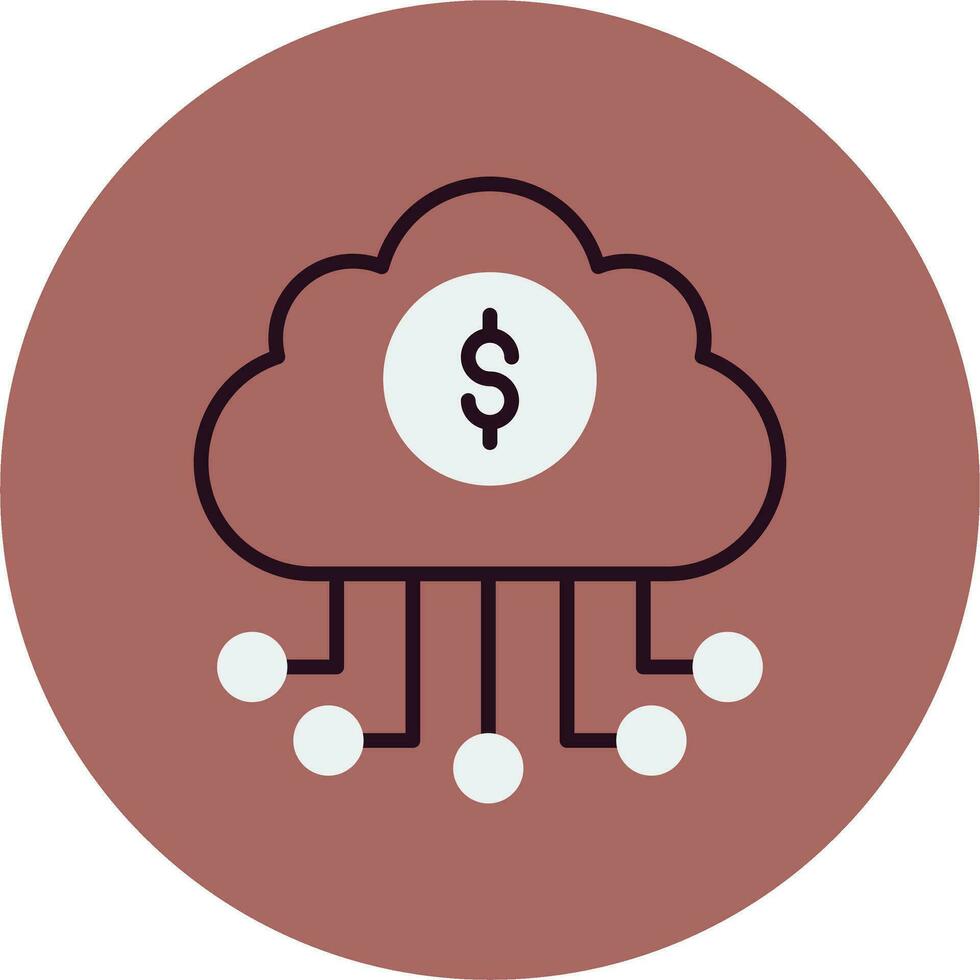 Banking Cloud Data Vector Icon