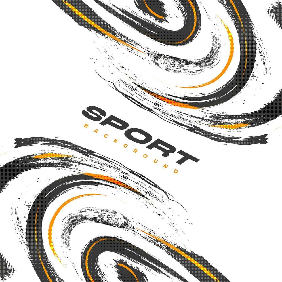 Abstract Brush Background with Sporty Style and Halftone Effect. Brush Stroke Illustration for Banner, Poster, or Sports Background. Scratch and Texture Elements For Design vector