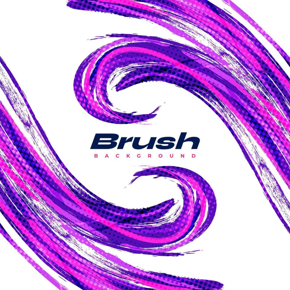 Abstract and Colorful Brush Background with Halftone Effect. Brush Stroke Illustration for Banner, Poster, or Sports Background. Scratch and Texture Elements For Design vector
