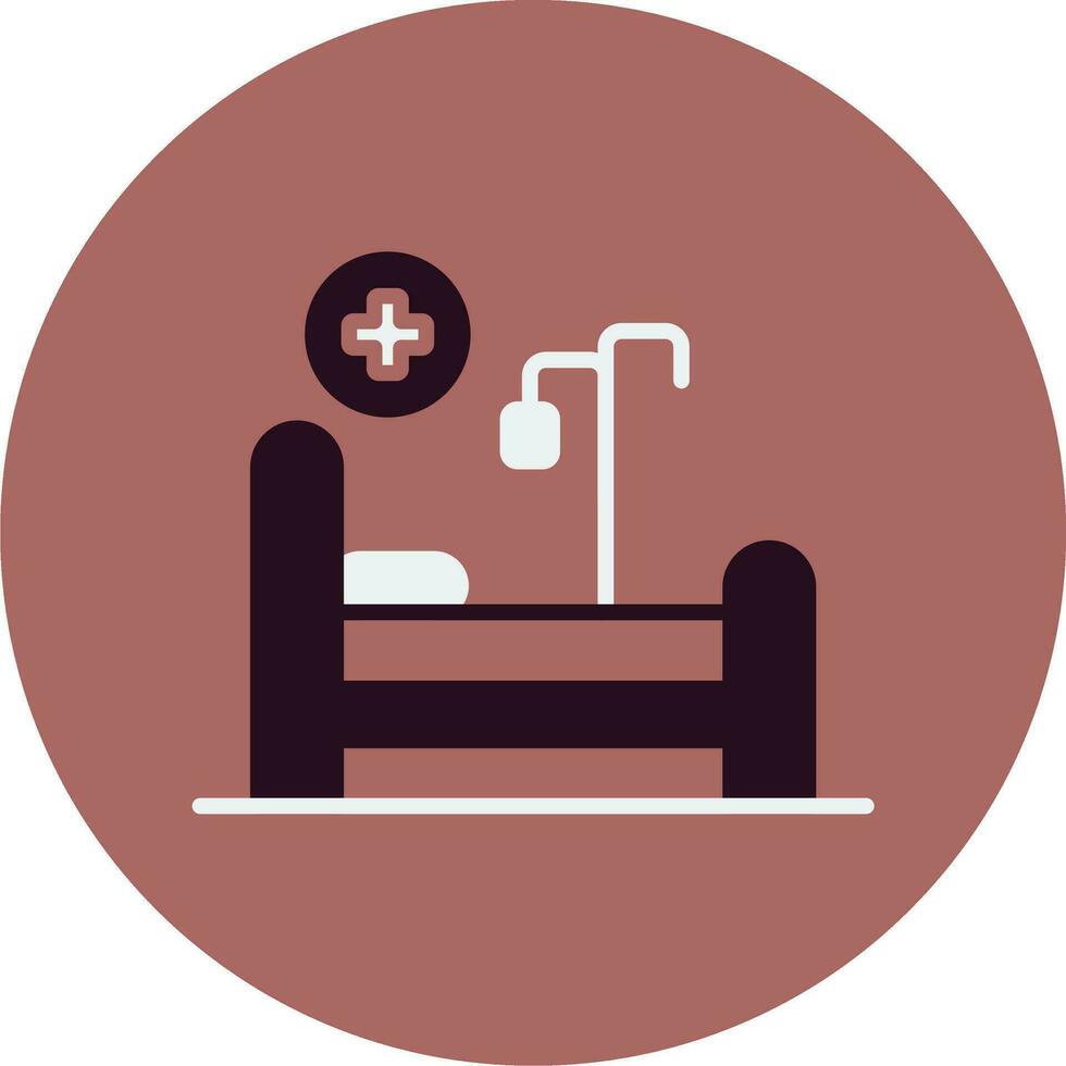 icono de vector de cama de hospital