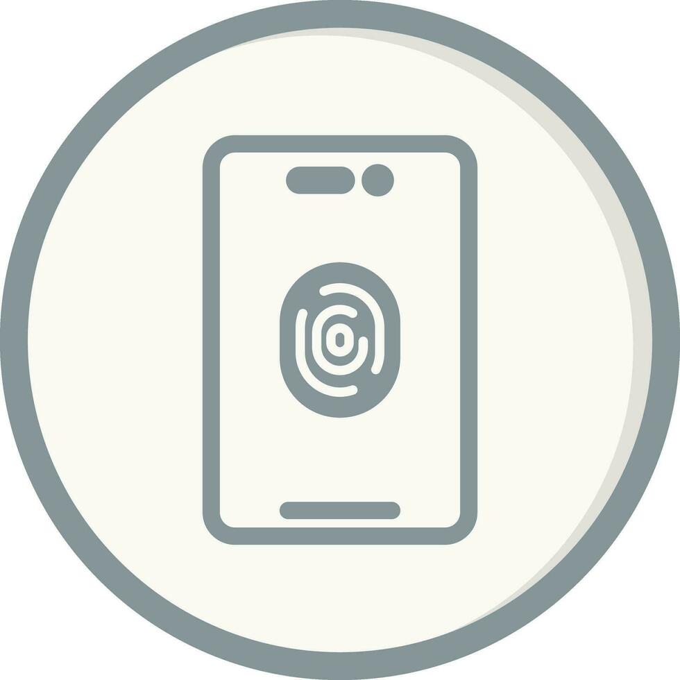 Mobile Fingerprint Vector Icon
