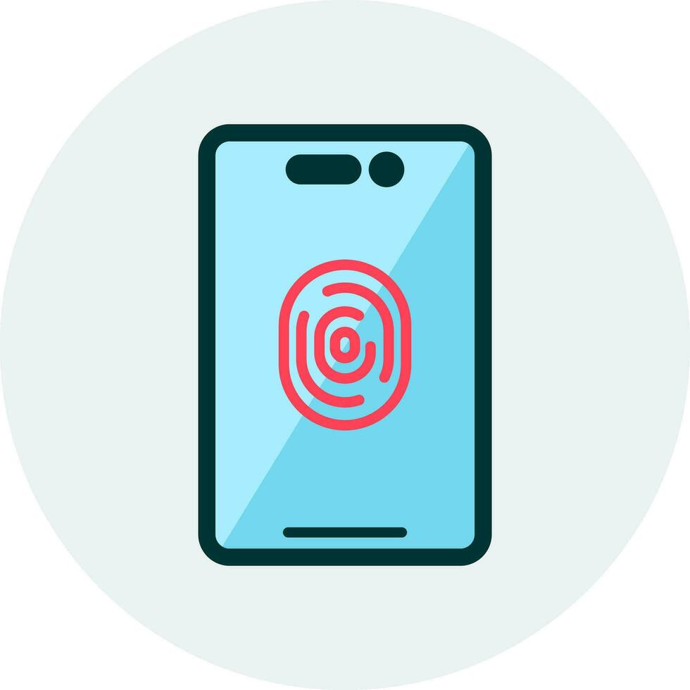 Mobile Fingerprint Vector Icon