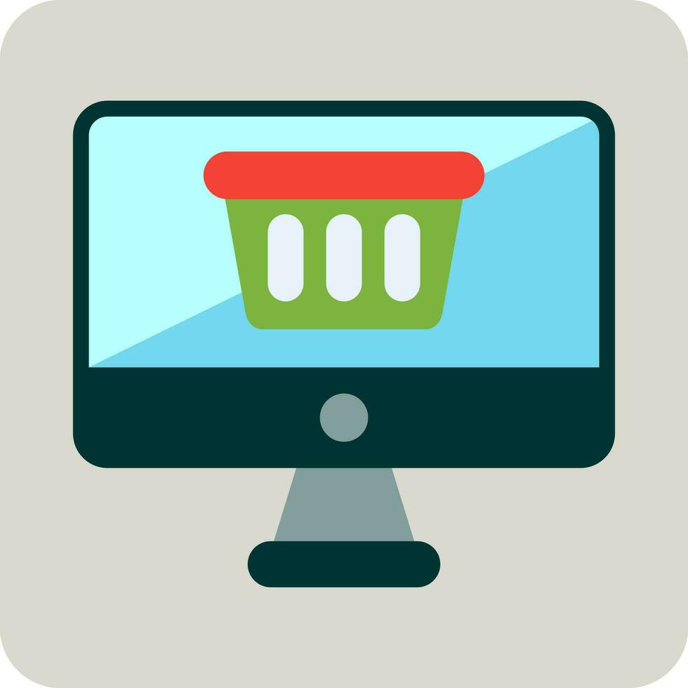 icono de vector de compras en línea