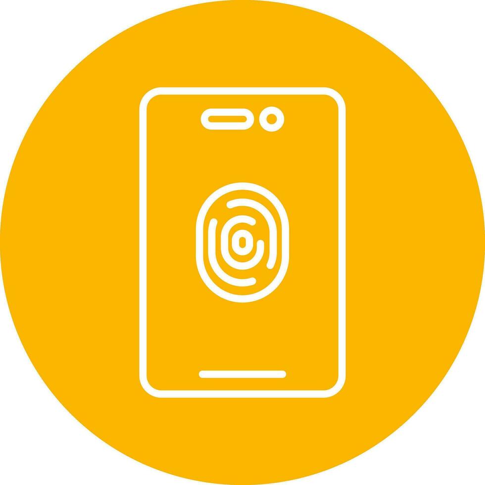 Mobile Fingerprint Vector Icon