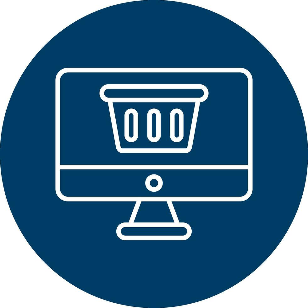 icono de vector de compras en línea