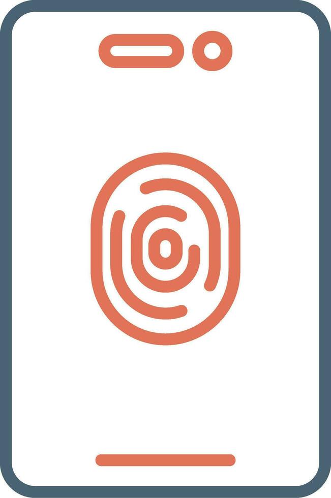 Mobile Fingerprint Vector Icon