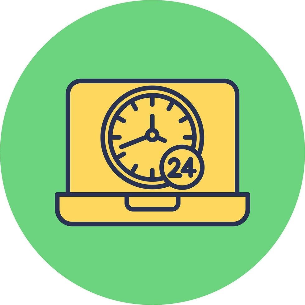 24 Hours Vector Icon