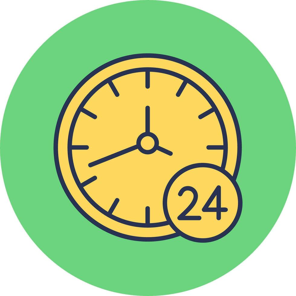 Icono de vector de 24 horas