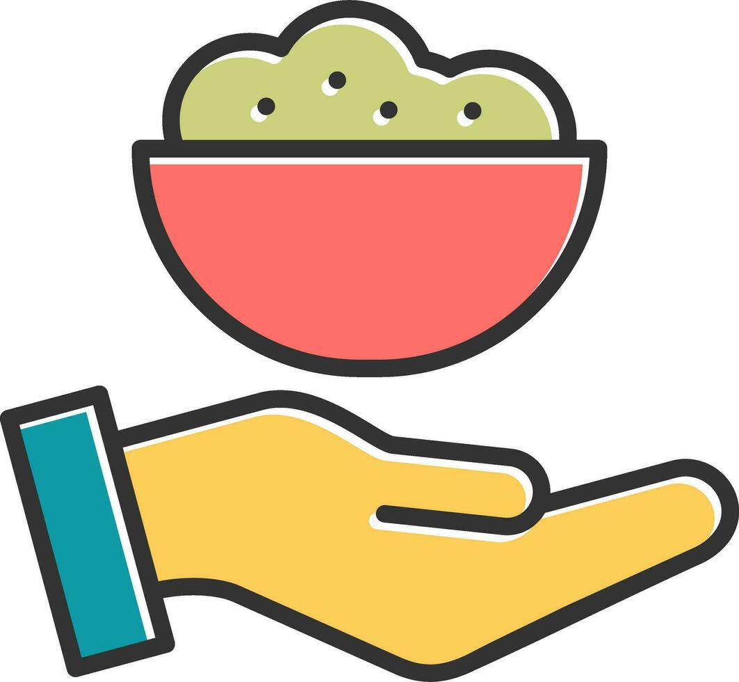 icono de vector de donación de alimentos