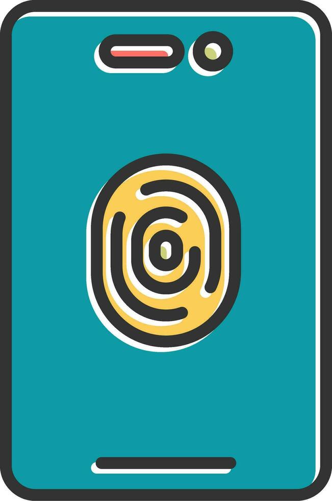 Mobile Fingerprint Vector Icon