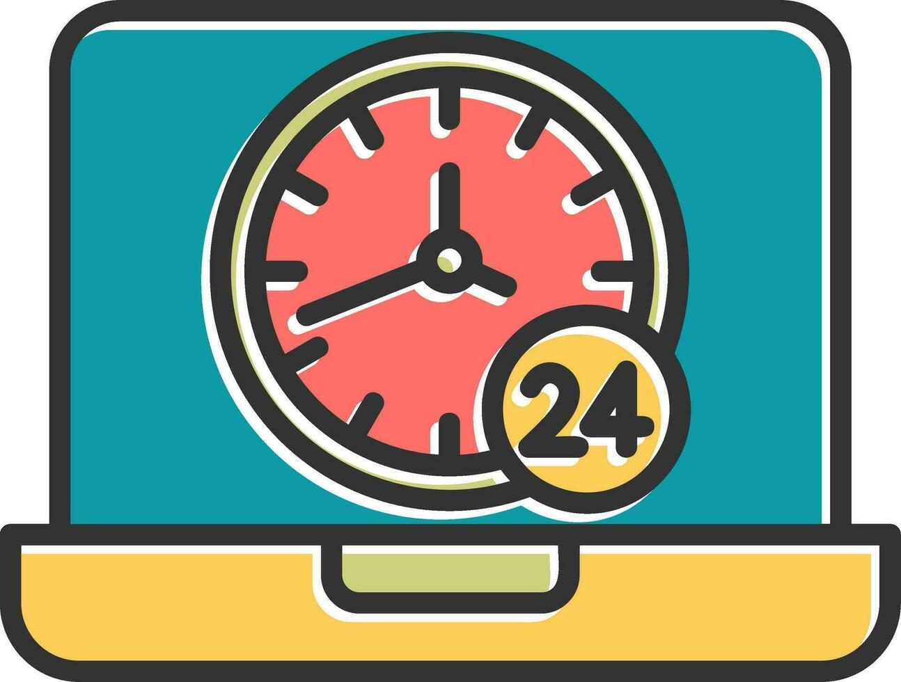 24 Hours Vector Icon