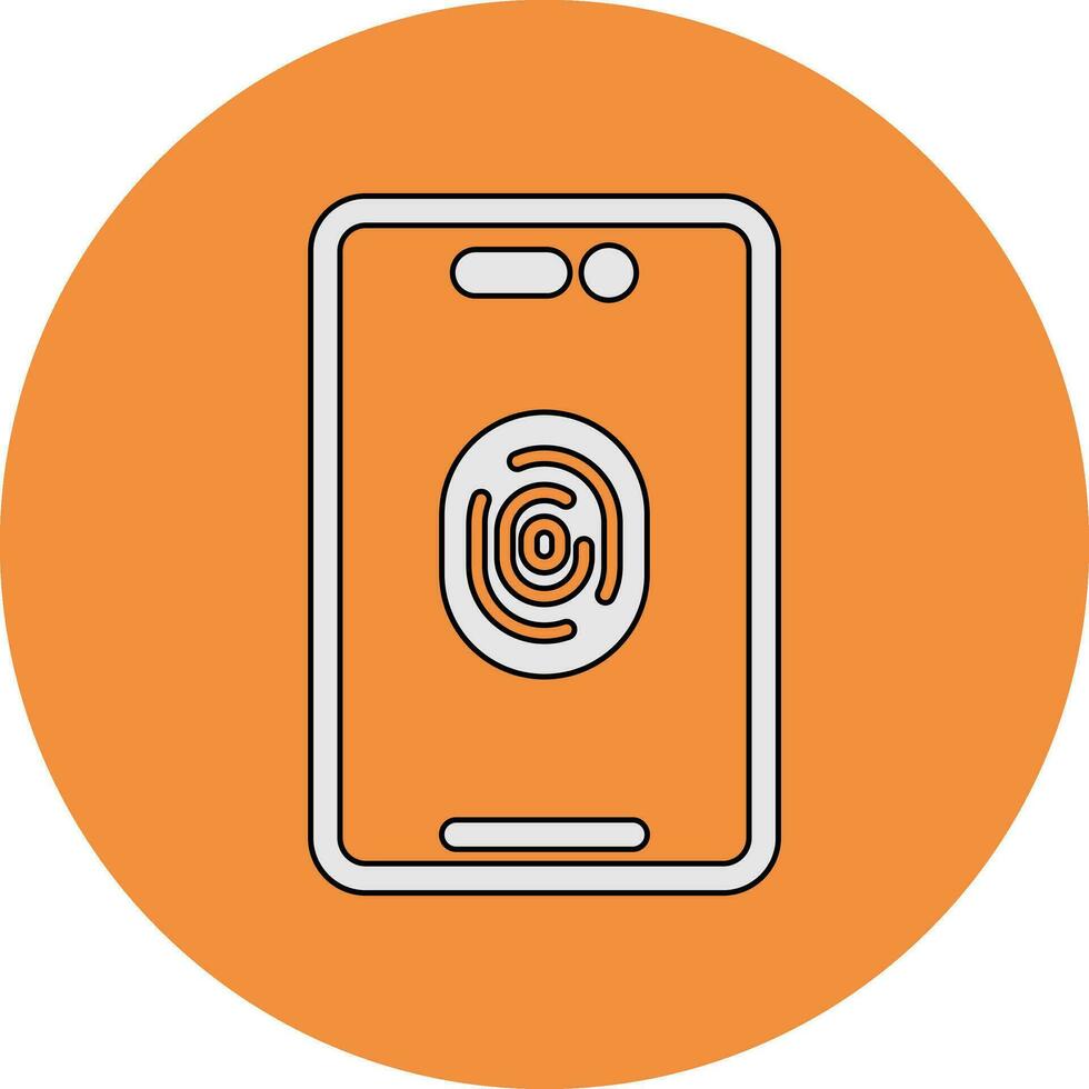 Mobile Fingerprint Vector Icon
