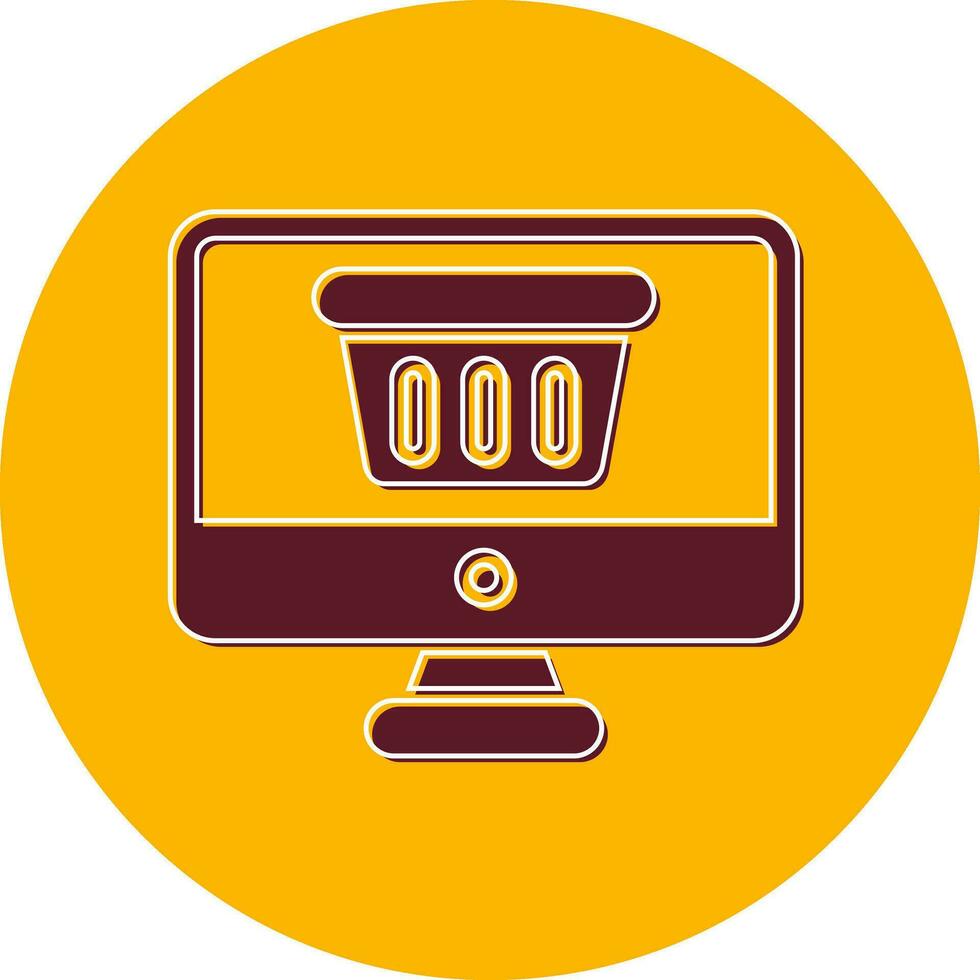 icono de vector de compras en línea