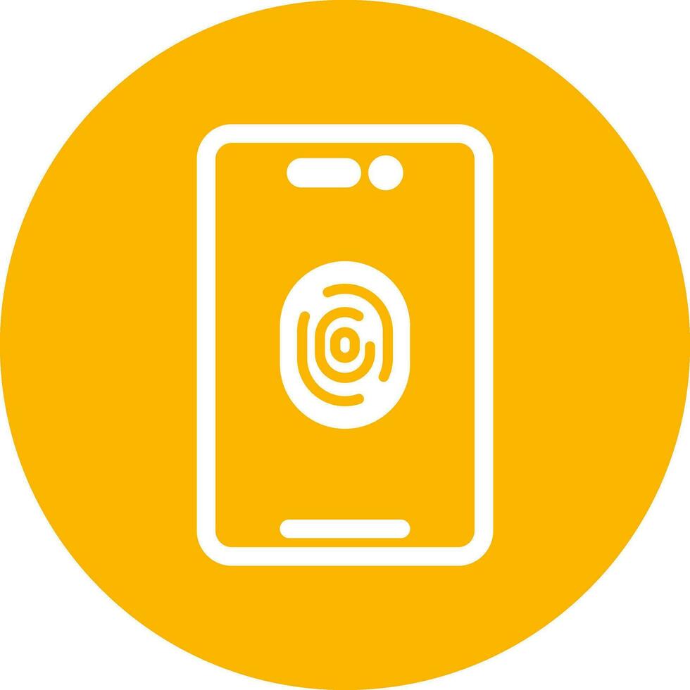 Mobile Fingerprint Vector Icon