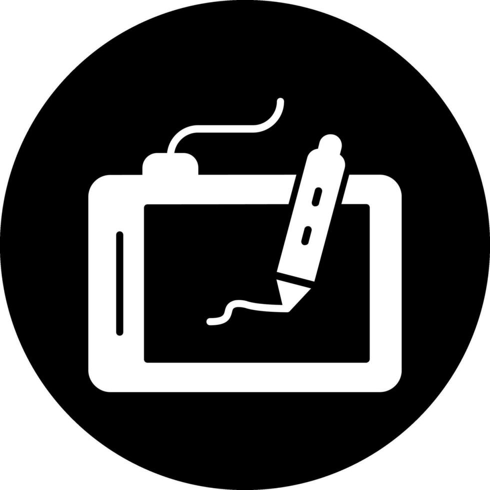 icono de vector de tableta de dibujo