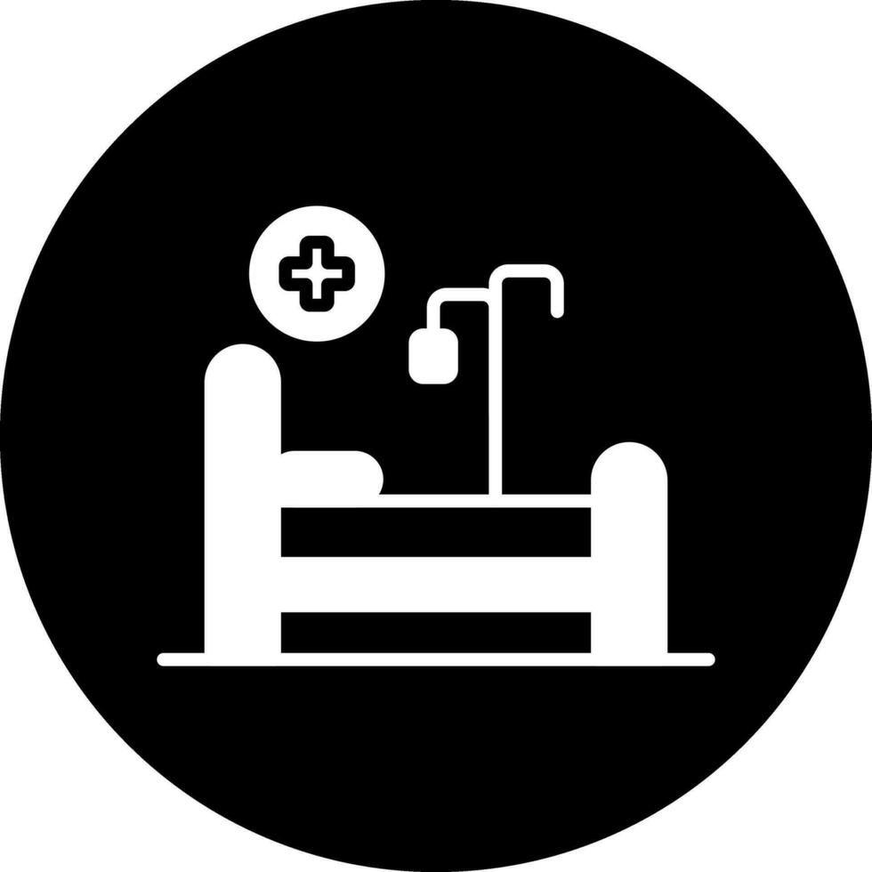 icono de vector de cama de hospital