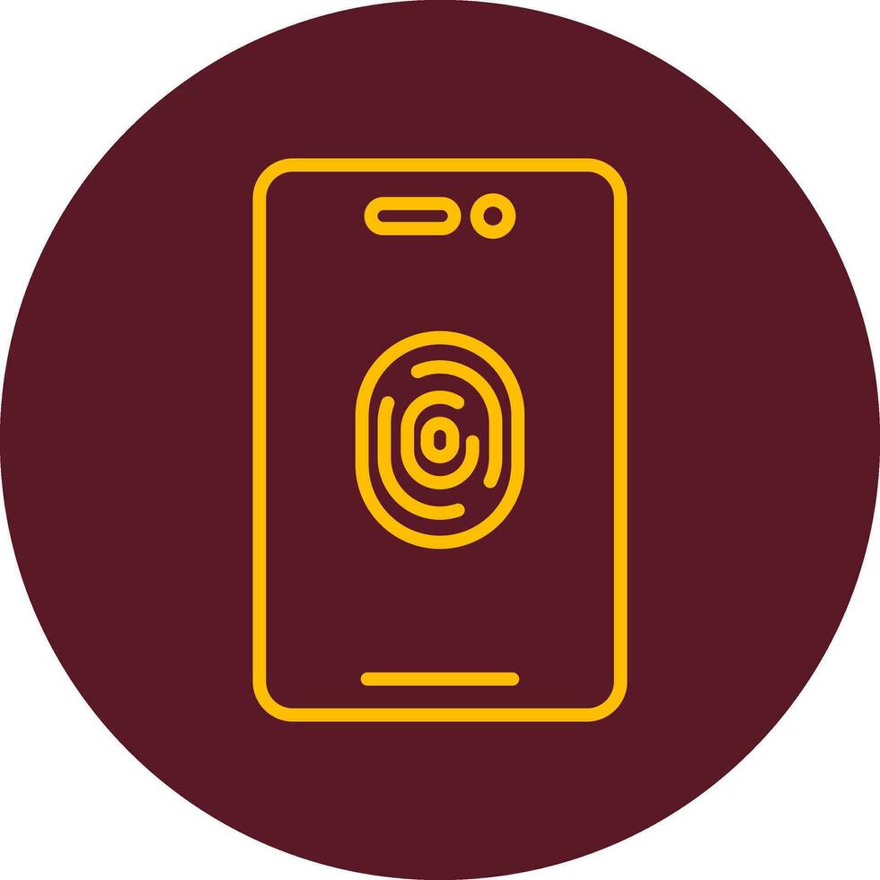 Mobile Fingerprint Vector Icon