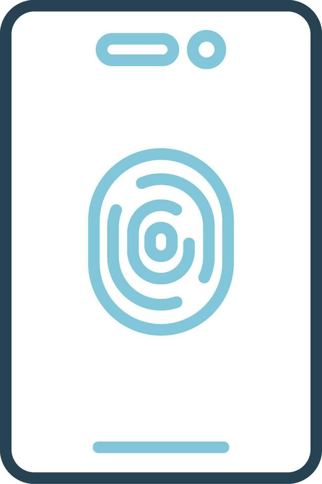 Mobile Fingerprint Vector Icon