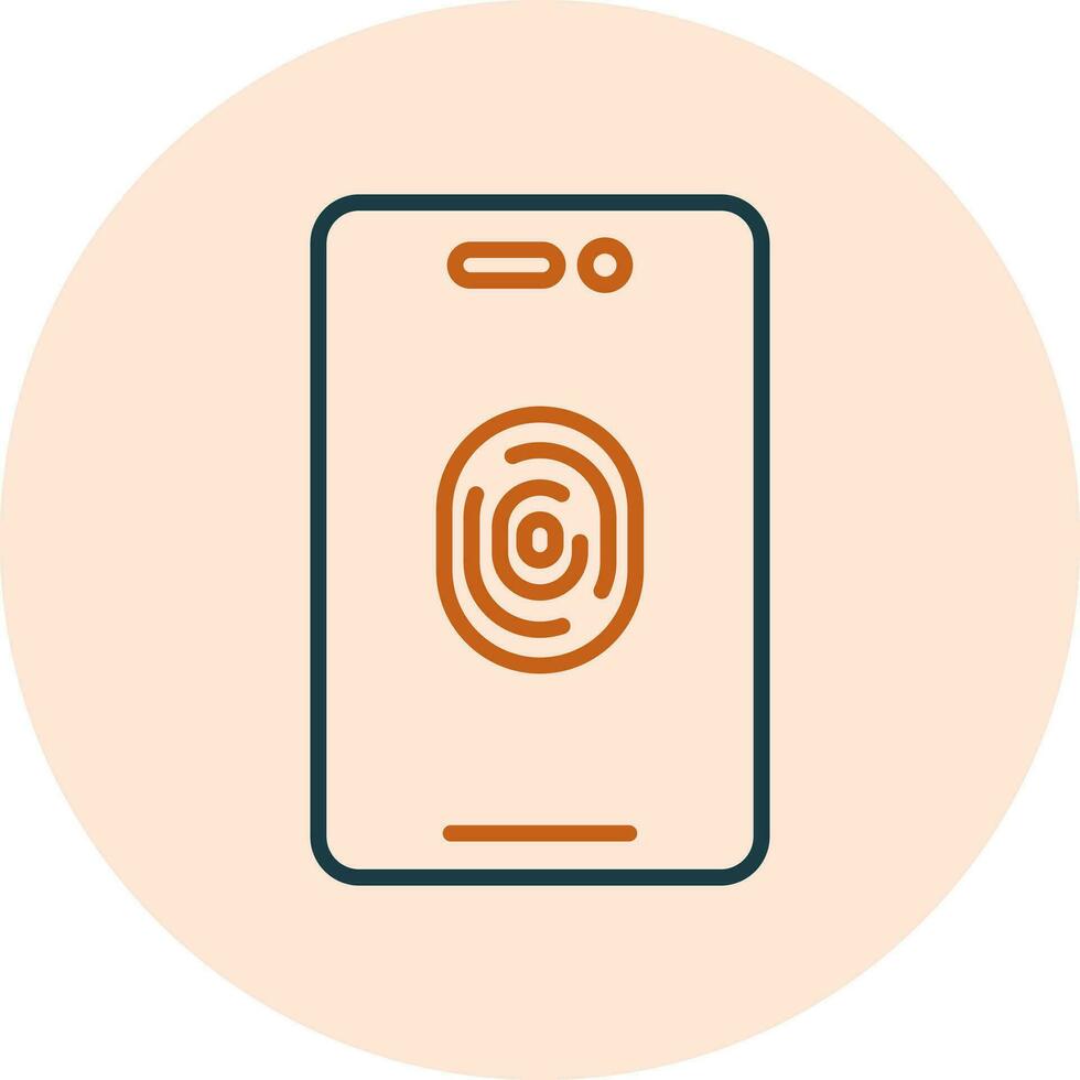 Mobile Fingerprint Vector Icon