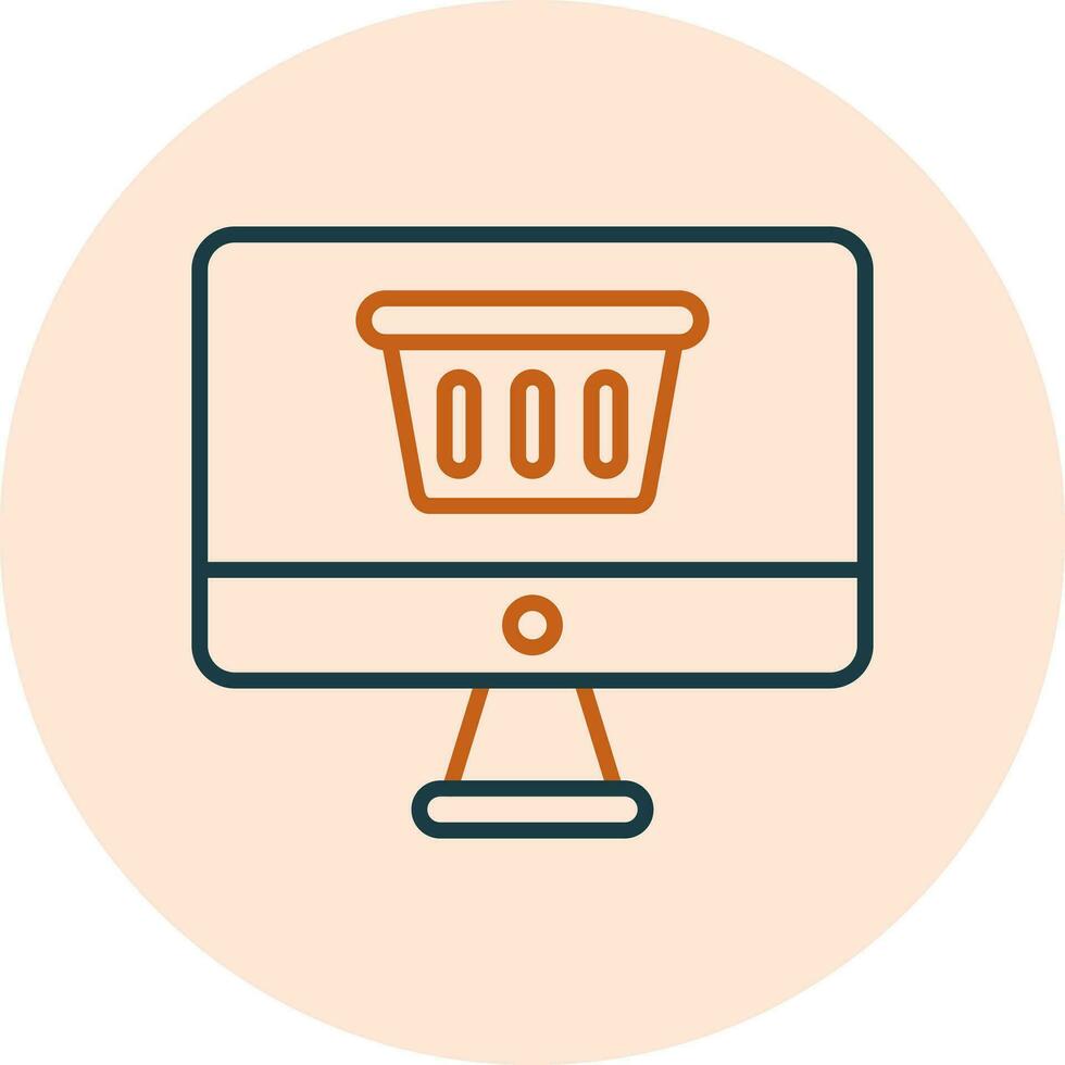 icono de vector de compras en línea