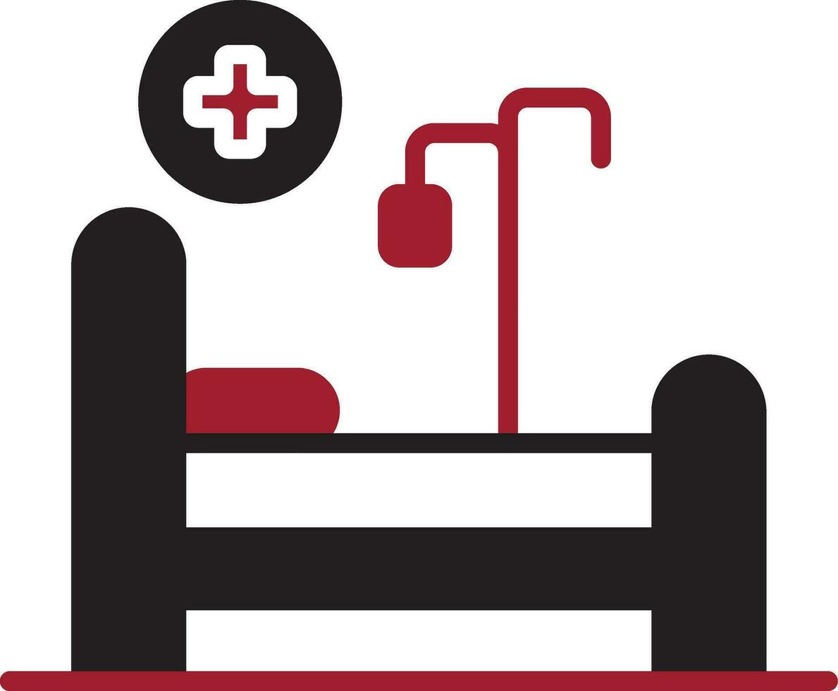 icono de vector de cama de hospital