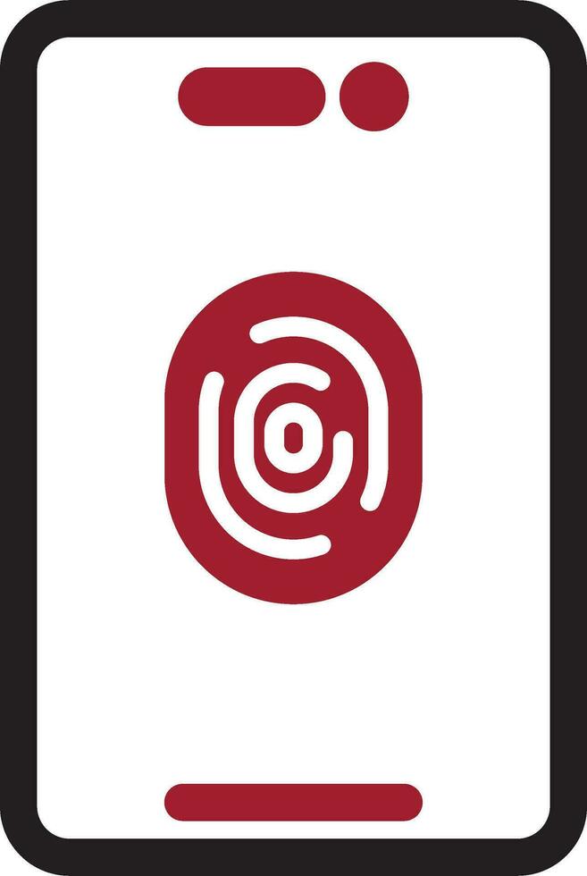 Mobile Fingerprint Vector Icon