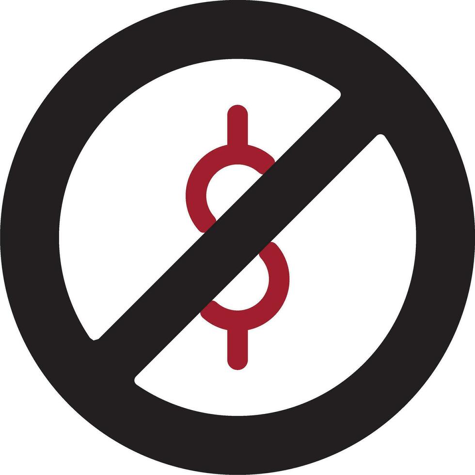 Cash Forbidden Vector Icon