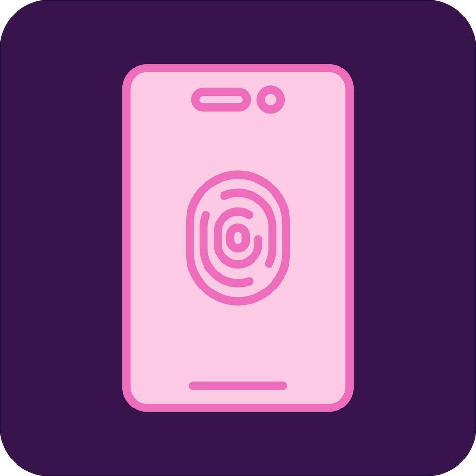 Mobile Fingerprint Vector Icon