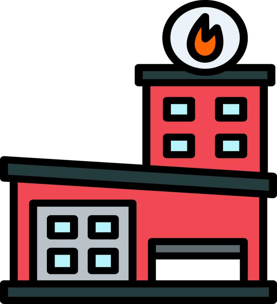 Fire Station Vector Icon