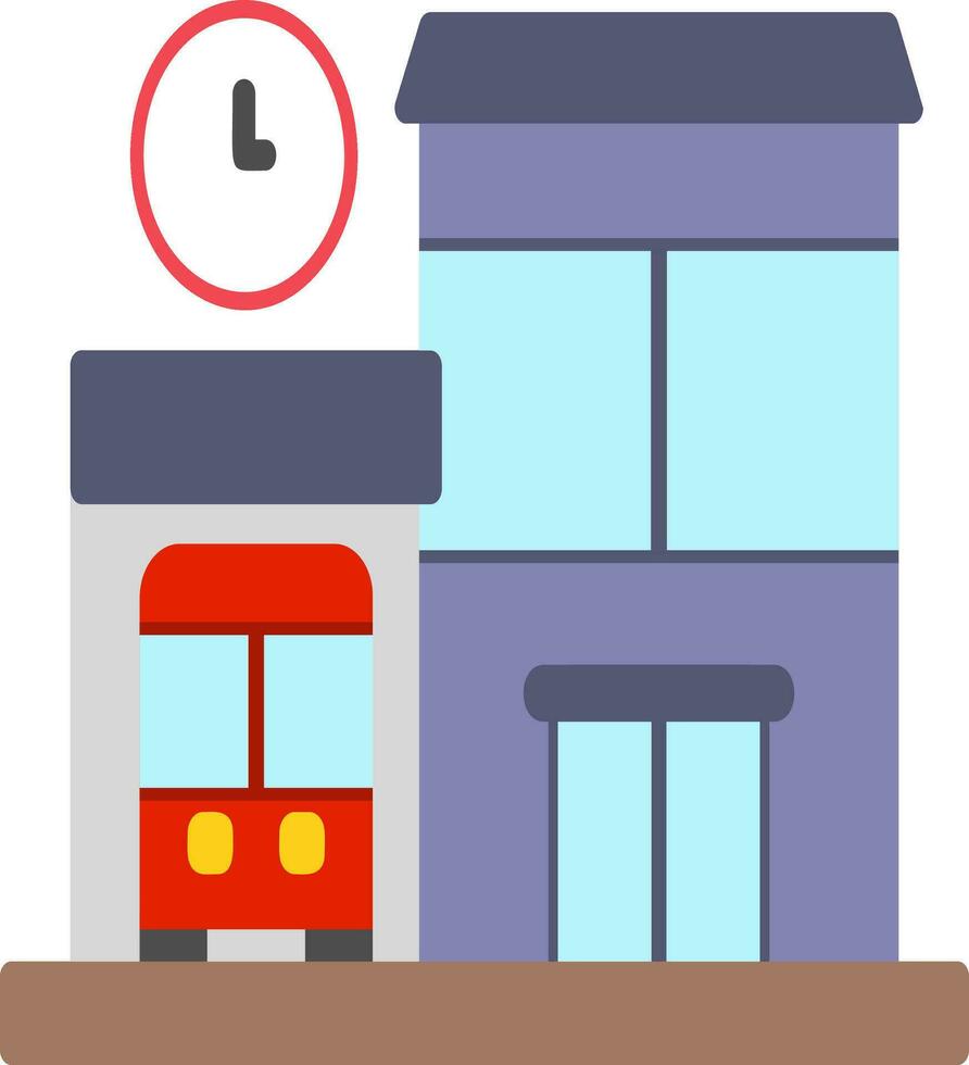 Bus Station Vector Icon