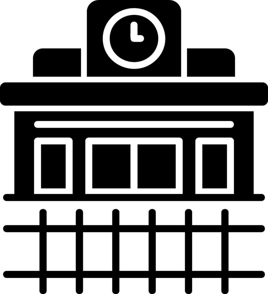 tren estación vector icono