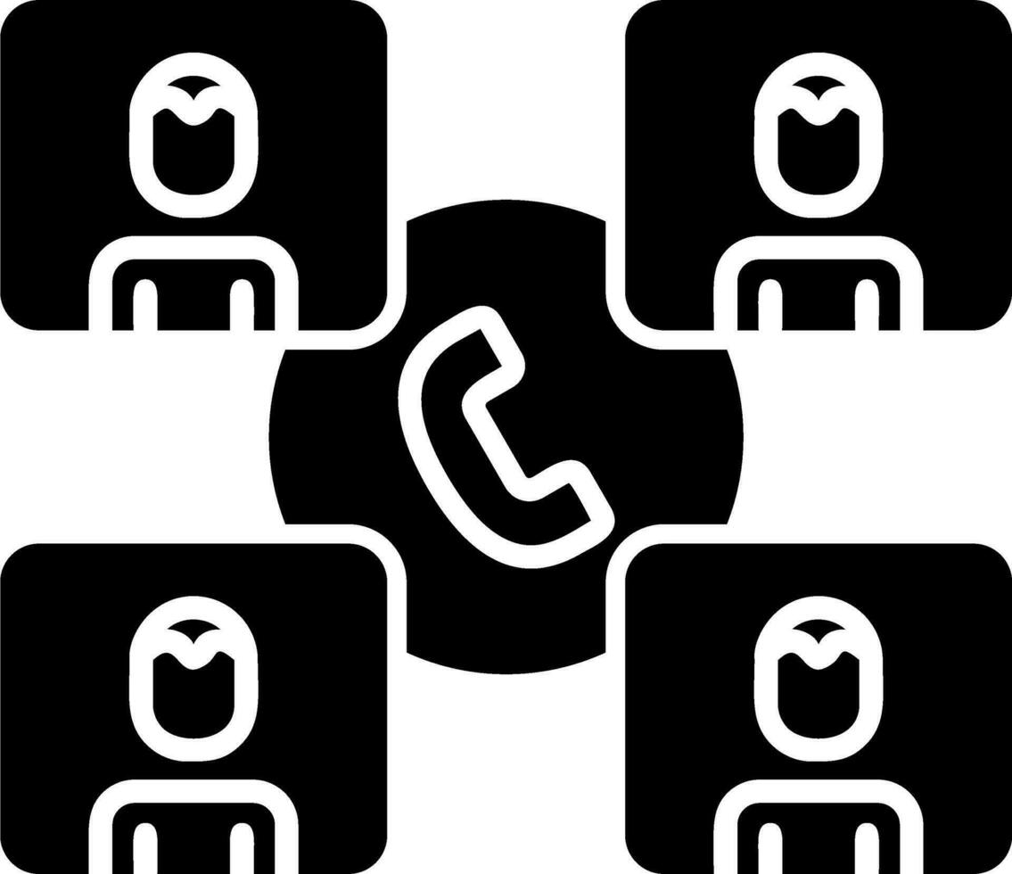 Group Phone Call Vector Icon