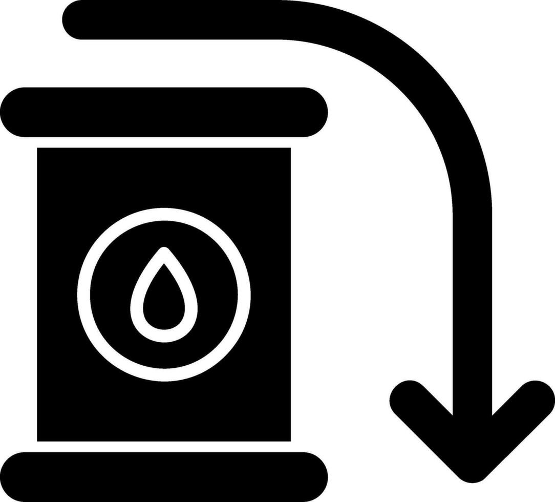 petróleo abajo vector icono