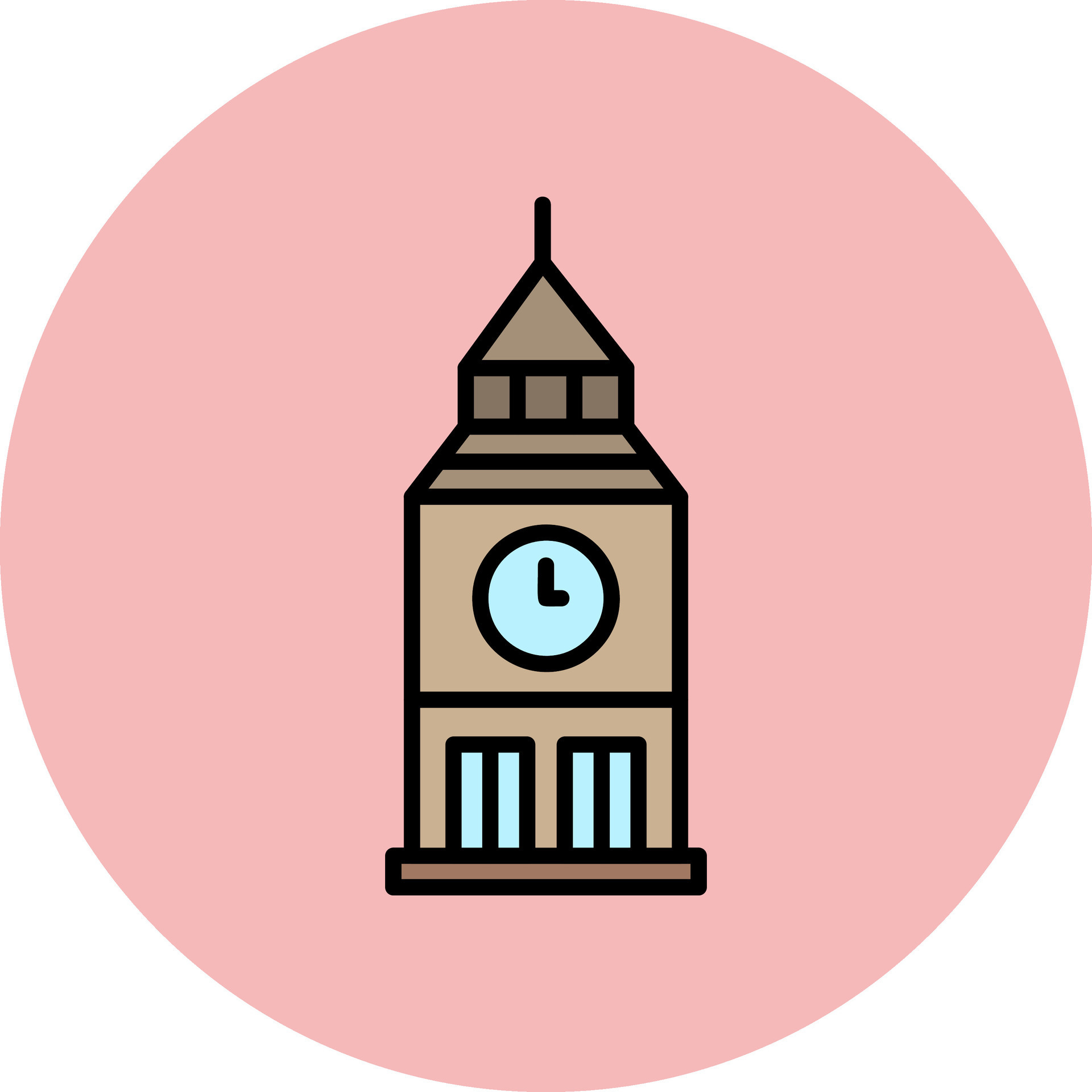 Clock Tower Vector Icon 31014530 Vector Art at Vecteezy